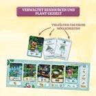 "VERWALTET RESSOURCEN UND PLANT GEZIELT", "VIELFÄLTIGE TAKTISCHE MÖGLICHKEITEN". Karten, Pfeile, Illustrationen.