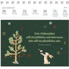 Oben: Kalenderwoche 51, 20.-26. Dezember. Unten: Illustration mit Zitat von Charles Dickens und Weihnachtsmotiven.