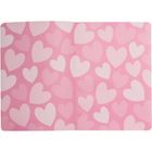 Rosa Hintergrund mit zahlreichen hellrosafarbenen Herzen, gleichmäßig verteilt. Keine Schrift erkennbar.