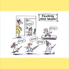 "Fasching ohne Waffen!" steht auf einem Banner. Kinder in Kostümen rufen "peng!" und tun so, als ob sie Waffen hätten.