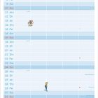 Kalenderseite für Oktober mit Wochentagen. Illustrationen: Drei Comicfiguren und Wikingerhelm-Motiv unten.