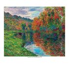 Gemälde von Claude Monet, "The Arm of the Seine, Autumn", 1886. Bunte Herbstlandschaft mit einem Fluss und Bäumen.