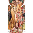 „Moët & Chandon“, „Grand Crémant Impérial“. Jugendstil-Illustration einer elegant gekleideten Frau.