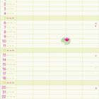 Kalenderseite für September. Oben sind illustrierte Frösche auf Seerosen und Blumen auf blauem Hintergrund.