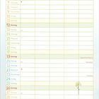 Kalender für September. Enthält Tage und Wochentage, mit Illustrationen von Sonne, Wolken und spielenden Kindern auf einem UFO.