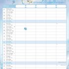 Kalender für September mit blauem Motiv, Feenillustration, Schmetterlingen und Eislandschaft. Tabelle mit Wochentagen.