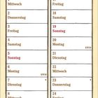 Septemberkalender mit Ernteszene: Bauern sammeln Getreide vor einer roten Scheune auf einem Feld.