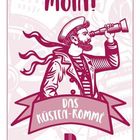 "MOIN! DAS KÜSTEN-ROMMÉ" steht über einem Seemann mit Fernglas, in einem maritimen Stil gezeichnet.