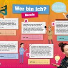 „Wer bin ich? Berufe“: Verschiedene Berufe werden beschrieben. Personenbilder mit passenden Berufsattributen sind zu sehen.