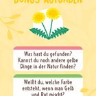 BONUS-AUFGABEN. Bild von zwei gelben Blumen mit grünen Blättern auf hellem Hintergrund.