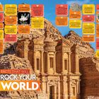 "35 Facts That Will Rock Your World" steht zentral. Zahlreiche Textblöcke heben geologische Fakten hervor. Im Hintergrund ist eine antike Felsarchitektur erkennbar.