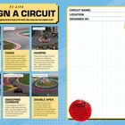 F1 LIFE: "DESIGN A CIRCUIT" Anleitungen, um eigene Rennstrecken zu gestalten, mit Bildern und Erklärungen zu Kurventypen.