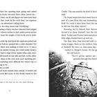 Zwei Textspalten über Höhlenforschung und Fossilien. Unten rechts eine schwarz-weiße Illustration von Felsen und Knochenfragmenten.