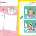 "Pretty paper" und "Potty time" sind Titel. Eine pinke Rolle Klopapier, Kinder darauf folgen Anweisungen.