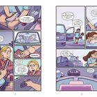 Komische Comic-Szene: Annabeths Mutter ermutigt sie, beim Volleyball-Camp zu lernen. Annabeth ist skeptisch.