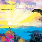 Text: "Sun in the sky, you know how I feel..." Illustration mit Sonne, spielendem Kind, Schmetterlingen und Blumen.
