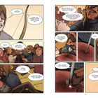 In einem Comic fragt ein Mann: „What's happened?“ und bittet um Hilfe. Eine Gruppe reagiert erschrocken, während jemand ohnmächtig liegt.