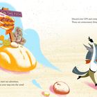 Links: "STAY ON THE PATH", "To start our adventure, toss your map into the wind!" Rechts: "Discard your GPS and compass." Illustration zeigt einen Esel mit rotem Tuch.