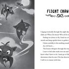"Flight Change" ist der Titel. Links eine Illustration: Fledermäuse, die durch eine bewölkte Nacht fliegen.