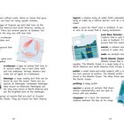Ein Glossar mit Begriffen wie "algae", "crustacean" und "Lagoon" sowie Illustrationen von Tieren und Landschaften.