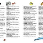 Glossary: Lexikon mit Begriffen wie amber fossil, asteroid, bacteria. Enthält Definitionen und Illustrationen von Tieren.