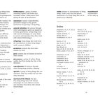 Das Bild zeigt einen Glossartext links und ein Index rechts mit einer Liste von Begriffen und Seitenzahlen.