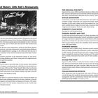 'Tastes of History: Little Italy’s Restaurants' steht oben. Rechts: Infos zu Original Vincent’s, Puglia, Umberto’s, usw. Links: Text über Little Italy und Restaurants wie Cannoli King und Casa Bella. Unten Seitenzahlen 120, 121.