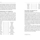 "YOUR PERSONALITY FORMULA" und "EXPLORING THE BREADTH OF YOUR INTELLIGENCE" sind die Überschriften. Texte über Persönlichkeit und Intelligenz.