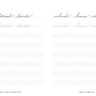 Handschriftliche Übung mit: "the political bands" und "which have connected". Unten stehen "Spencerian Penmanship Practice Book" und "Declaration of Independence".