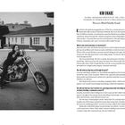 Links im Bild ist eine Frau auf einem Motorrad. Rechts steht: "KIM OKABE, GLOBAL MANAGING DIRECTOR..." mit einem Text über Motorräder.