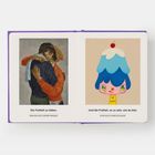 Zwei Gemälde. Links: "Die Freiheit zu lieben", zwei sich umarmende Personen. Rechts: "Und die Freiheit, so zu sein, wie du bist", bunte Figur.