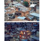 Fig. 5 und Fig. 6 beschreiben den Zustand eines Hauses in Guangzhou vor und nach Renovierung. Abends mit Beleuchtung.