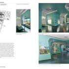 "Amphibienhaus, Zoo Hannover. Entwurfsplan, Fotos von modernen Innenräumen mit Aquarien und Ausstellungsbereichen."