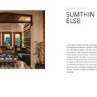 "Cluj-Napoca, Roumania. SUMTHIN ELSE. Lorem ipsum Text, Architekt: Matter of something architects, Jahr 2024. Großfläche: XXX m². Weitere Fakten."

Links ist ein eleganter Raum mit Pflanzen und Polstermöbeln. Rechts eine kleine Bar oder Ladenbereich mit Regalen.