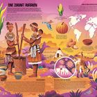 Eine Zukunft aufbauen. Frauenarbeit. Die andere Seite der Medaille. Eine globale Revolution. Illustrationen von Menschen und Tieren.