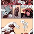 Comic mit Drachen, Abenteurern und einer großen Welle. Dialoge handeln von einem Spiel und 'Reinkarnation'.
