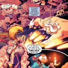 Ein Comic-Panel zeigt einen Kampf. Text: "Einige liebten, die meisten hassten sie." Figuren in dynamischer Pose.