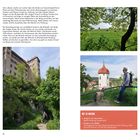 Seite 32-33, Text über einen Spaziergang zur Plutos Plattform, Bilder von Natur, einer Kirche und einem Turm. Hinweise zu Anfahrt.