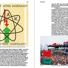 Ein Logo zeigt "GAK" und "GEWALTFREIE AKTION KAISERAUGST" mit Atom- und Pfeilsymbol. Text beschreibt Proteste gegen Atomkraftwerk.