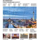 „Die Innenstadt - Pjesa e Brendshme e Qytetit", Beschreibung von städtischen Elementen in Deutsch und Albanisch.