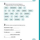 2: Decke die linke Seite zu. Bringe Wörter in Reihenfolge: Buonanotte, sogni, e, d’oro.  
3: Fülle Lücken und sprich laut.  
4: Geschafft? Abgehakt!