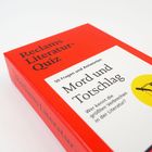 "Reclams Literatur-Quiz", "Mord und Totschlag", roter Karton, gelbes Symbol mit Dolch und Buch.