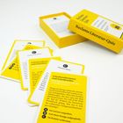 Reclams Literatur-Quiz. Mehrere gelbe Karten mit Fragen über Schriftsteller und deren Werke. Kartenspiel in Schachtel.
