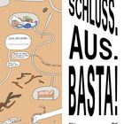 Links: "DIESES BUCH GEHÖRT". "ABER DU KANNST ES NATÜRLICH ANSCHAUEN!" "NEIN, ES GEHÖRT MIR." Rechts: "SCHLUSS. AUS. BASTA!" Von Nina Wehrle. Objekte: Faden, Bett, kleine Gegenstände.
