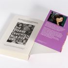Buchrückseite mit "Die Sterne leuchten nur für uns" von Virginie Grimaldi. Daneben violette Seite mit Autorinneninfo und Foto.