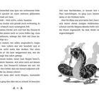 Zwei Buchseiten mit einer schwarz-weißen Illustration einer bedrohlichen, zähnefletschenden Schlange rechts unten.