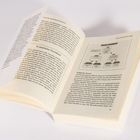 Geöffnetes Buch mit Textpassagen über persönliche und kollektive Traumata sowie einer grafischen Darstellung eines Trauma-Stammbaums.