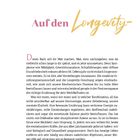 „Auf den Longevity-“, dann Text über Mut durch Ernährung, Wohlbefinden und Postmenopause. Links unten „6 | Vorwort“.