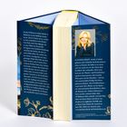 Links: Text über Sorcha O'Donovan, eine Geschichte über Irland und London. Rechts: Biografie von Lucinda Riley mit Foto.