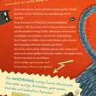 Werbetext für ein Comic: Monster Manno und Karacho erleben Abenteuer. Illustration mit Monstern und einem Jungen.